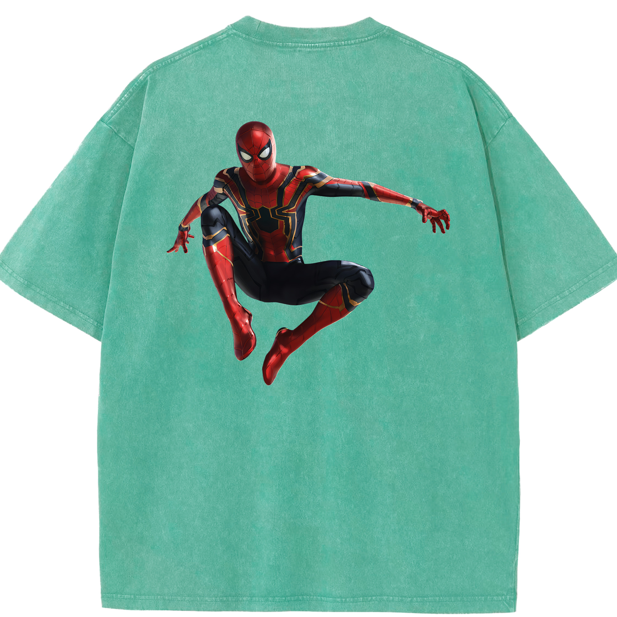 （画像用） Spider Man スパイダーマン 綿100% ヴィンテージ風 半袖Tシャツ（背面プリント）